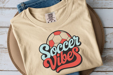 Retro Soccer Vibes SVG PNG: Game Day Sublimation Design SVG DesignDestine 