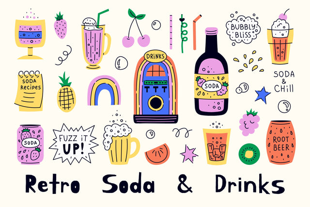 Retro Soda & Drinks Aesthetic PNG Clipart Sublimation Rin Green 