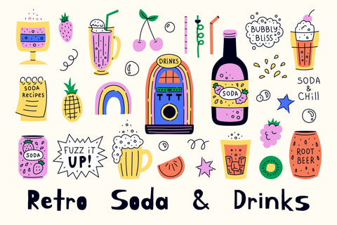 Retro Soda & Drinks Aesthetic PNG Clipart Sublimation Rin Green 