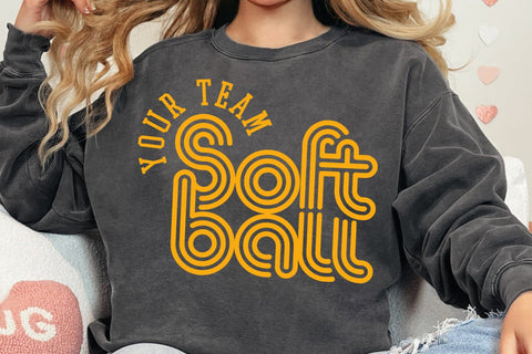 Retro Softball Team Template Svg, Softball Mom Svg, Softball Bundle Svg, Softball Dad Svg SVG DesignDestine 