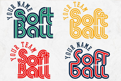 Retro Softball Team Template Svg, Softball Mom Svg, Softball Bundle Svg, Softball Dad Svg SVG DesignDestine 