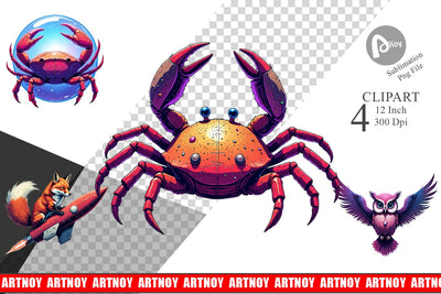 Retro Space Creatures Clipart Sublimation artnoy 