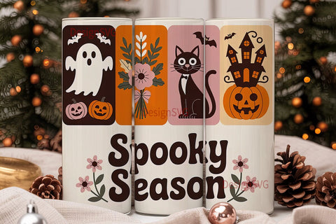 Retro Spooky Season 20oz Tumbler Wrap Sublimation DesignSVG 