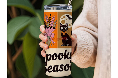 Retro Spooky Season 20oz Tumbler Wrap Sublimation DesignSVG 
