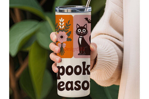 Retro Spooky Season 20oz Tumbler Wrap Sublimation DesignSVG 