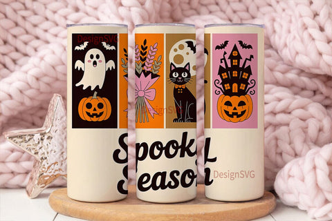 Retro Spooky Season 20oz Tumbler Wrap Sublimation DesignSVG 