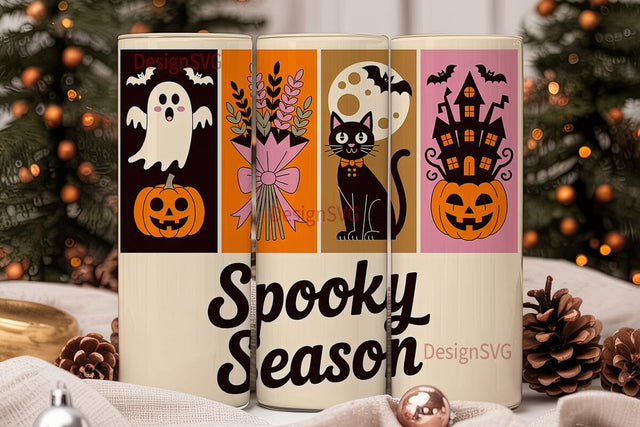 Retro Spooky Season 20oz Tumbler Wrap Sublimation DesignSVG 