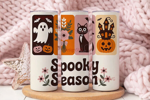 Retro Spooky Season 20oz Tumbler Wrap Sublimation DesignSVG 