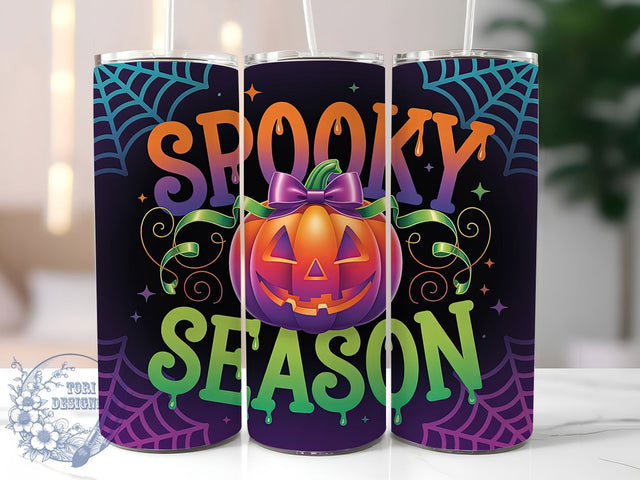 Retro Spooky Season Halloween Tumbler, Retro Halloween Mug, Pumpkin Sublimation, Fall Coffee Cup, Vintage Halloween Wrap, 20Oz Tumbler Design, Autumn Drinkware Sublimation ToriDesigns 