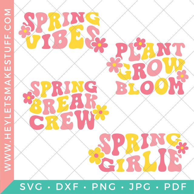 Retro Spring Bundle SVG Hey Let's Make Stuff 