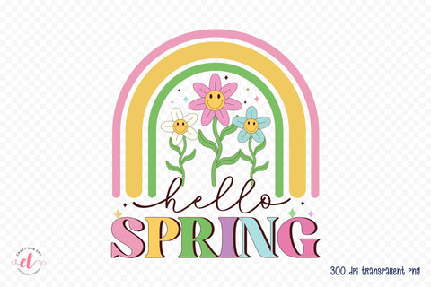 Retro Spring Sublimation - Hello Spring Sublimation CraftLabSVG 