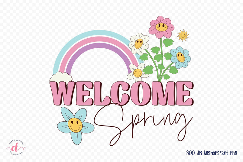 Retro Spring Sublimation, Welcome Spring Sublimation CraftLabSVG 