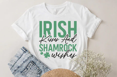 Retro St. Patrick's Day PNG Sublimation, Irish kisses and shamrock wishes SVG FiveStarCrafting 
