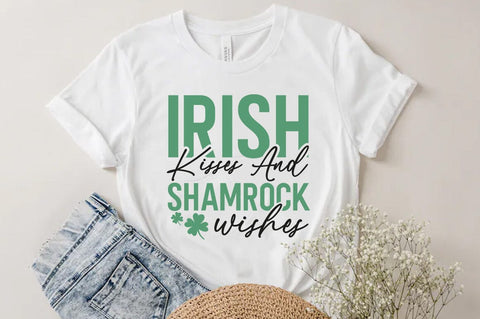 Retro St. Patrick's Day PNG Sublimation, Irish kisses and shamrock wishes SVG FiveStarCrafting 