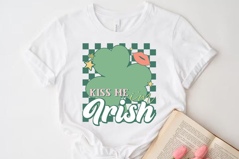 Retro St. Patrick's Day PNG Sublimation, Kiss me i'm irish SVG FiveStarCrafting 