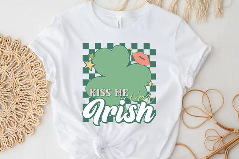 Retro St. Patrick's Day PNG Sublimation, Kiss me i'm irish SVG FiveStarCrafting 