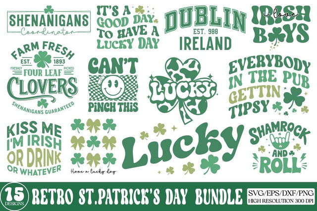 Retro St. Patrick’s Day SVG Design Bundle SVG Regulrcrative 