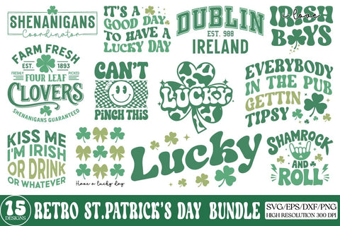 Retro St. Patrick’s Day SVG Design Bundle SVG Regulrcrative 