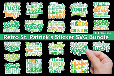Retro St. Patrick's Sticker SVG Bundle SVG akazaddesign 
