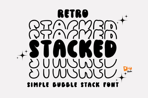 Retro Stacked Font Dm Letter Studio 