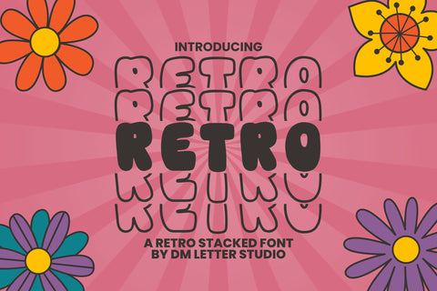 Retro Stacked Font Dm Letter Studio 