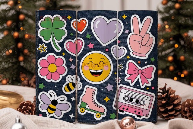 Retro Sticker 20oz Tumbler Wrap Sublimation DesignSVG 