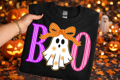Retro Striped Boo SVG, Boo Ghost SVG, Coquette Halloween SVG SVG SVG Studio 