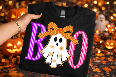 Retro Striped Boo SVG, Boo Ghost SVG, Coquette Halloween SVG SVG SVG Studio 