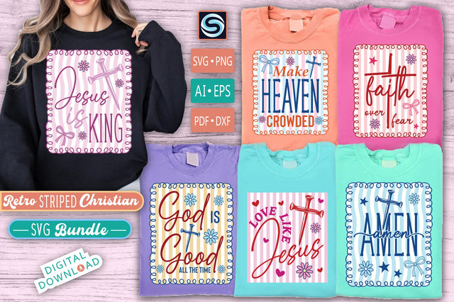 Retro Striped Christian SVG Bundle SVG SVG Studio 