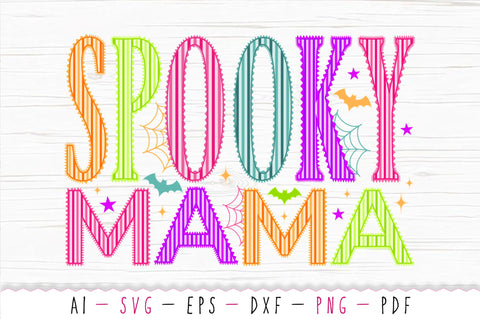 Retro Striped Spooky Mama SVG, Halloween SVG PNG SVG SVG Studio 