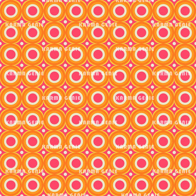 Retro Style Funky Mid Century Pink And Orange Pattern Digital Paper Digital Pattern Karma Genie Graphics 