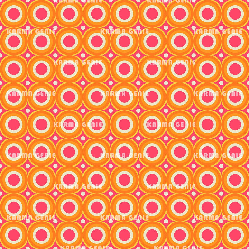 Pink Patterns Funky Retro Style Funky Mid Century Pink And Orange Pattern Digital Paper ...