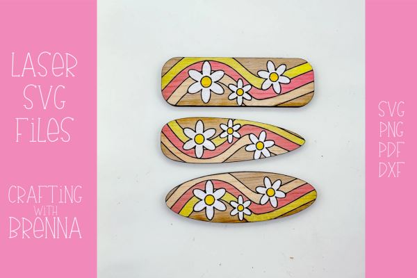 Retro Style Hair Clips Laser SVG File SVG Crafting With Brenna 