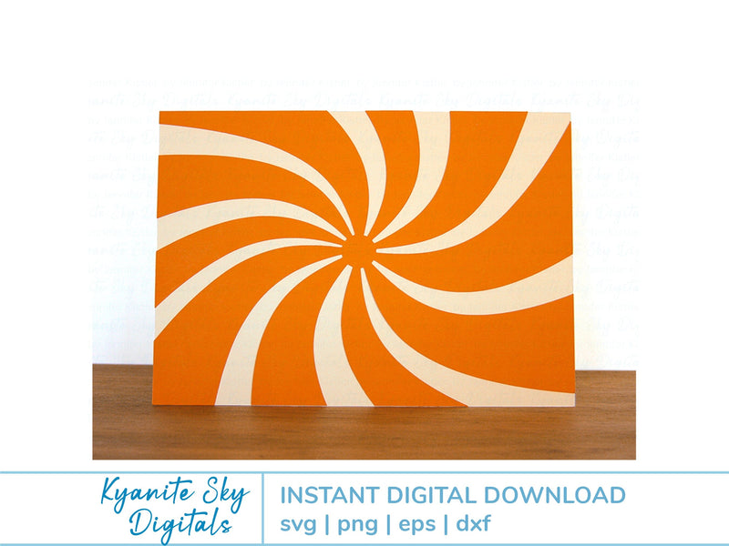 Retro Style SVG Card sun rays optical illusion design - So Fontsy