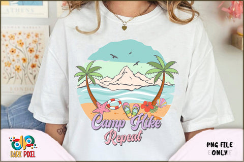 Retro Summer Beach PNG Bundle Sublimation Shetara Begum 