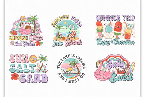 Retro Summer Beach PNG Bundle Sublimation Shetara Begum 