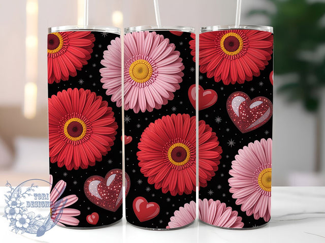 Retro Summer Daisy Tumbler, Daisy Flowers, Groovy Wrap, Sublimation Art, 20oz Tumbler, Vintage Theme, Colorful Style Sublimation ToriDesigns 