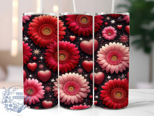 Retro Summer Daisy Tumbler, Daisy Flowers, Groovy Wrap, Sublimation Art, 20oz Tumbler, Vintage Theme, Colorful Style Sublimation ToriDesigns 