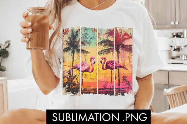 Retro Summer Flamingo PNG Sublimation Sublimation Freeling Design House 