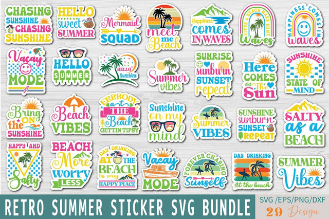 Retro Summer Sicker svg bundle SVG Angelina750 
