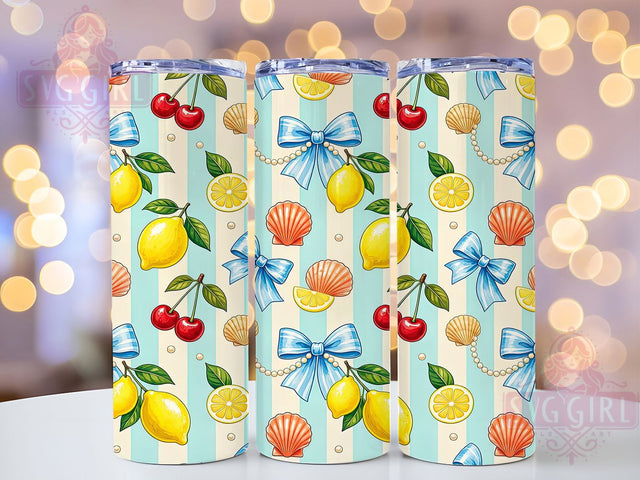 Retro Summer Stripes 20oz Tumbler, Vintage Style, Beach Theme, Colorful Stripes, 70s Aesthetic, Summer Vibes, Bold Patterns, Sublimation Wrap Sublimation SvggirlplusArt 
