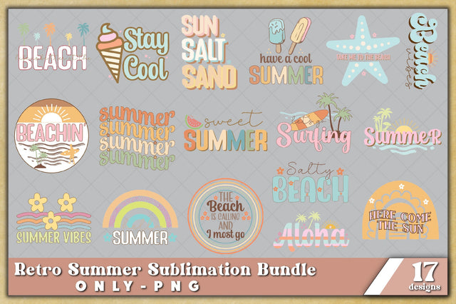 Retro Summer Sublimation Bundle, Beach Vibes 17 - Designs Sublimation Jagonath Roy 