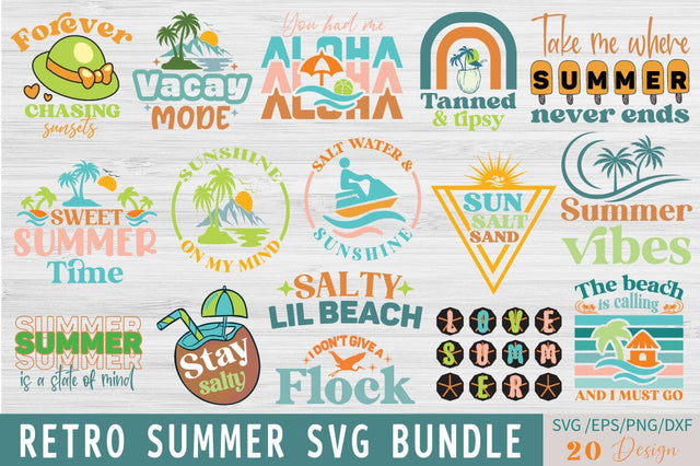 Retro Summer Svg Bundle SVG Angelina750 