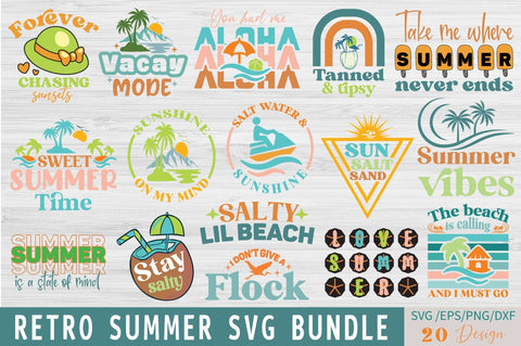 Retro Summer Svg Bundle SVG Angelina750 