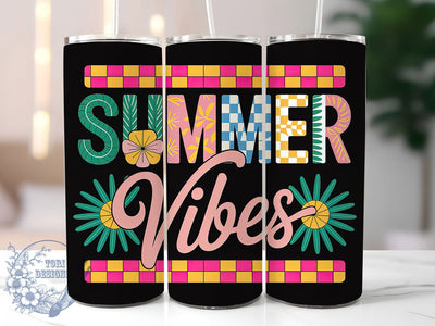 Retro Summer Vibes 20oz Tumbler, Vintage Beach Wrap, 20oz Skinny Tumbler, Summer Vibes PNG, 70s Style Beach Sublimation, Groovy Summer Art, Retro Coastal Graphic, Vibrant Summer Design Sublimation ToriDesigns 