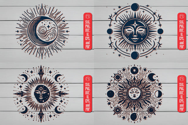 Retro Sun and Mystical Magic Moon Bundle SVG MD JOYNAL ABDIN 
