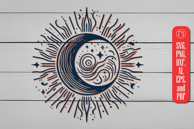 Retro Sun and Mystical Magic Moon SVG MD JOYNAL ABDIN 