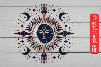 Retro Sun and Mystical Magic Moon SVG MD JOYNAL ABDIN 