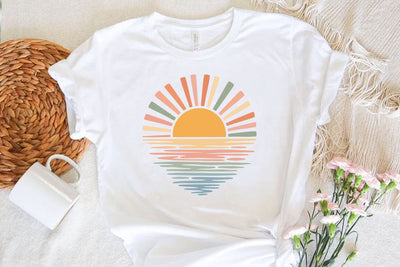 Retro Sunset Bella Canvas Shirt, Unisex Summer Tee, Sunset SVG, Sunset Graphics SVG FiveStarCrafting 