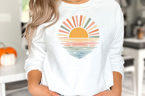 Retro Sunset Bella Canvas Shirt, Unisex Summer Tee, Sunset SVG, Sunset Graphics SVG FiveStarCrafting 